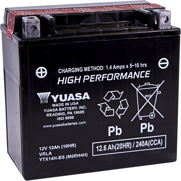 Yuasa Agm Battery - Ytx14H-Bs .69L Yuam6Rh4H