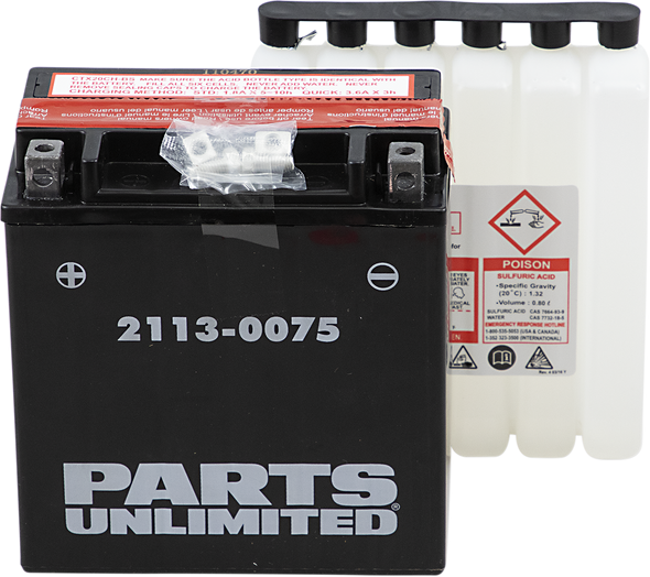 Parts Unlimited Agm Battery - Ytx20Chbs .80 L
