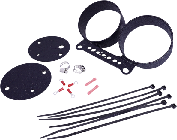 Drag Specialties Dual Gauge Bracket - Wrinkle Black