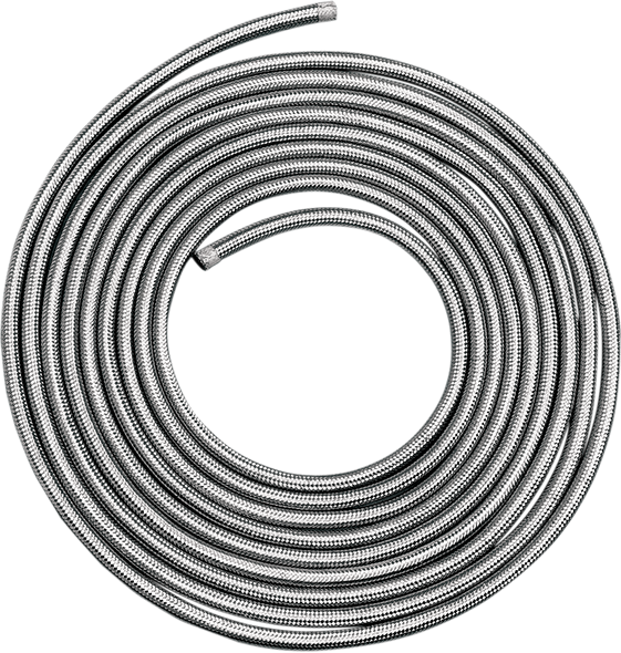 Drag Specialties Braided Oil/Fuel Hose - Stainless Steel - 3/8" X 25'