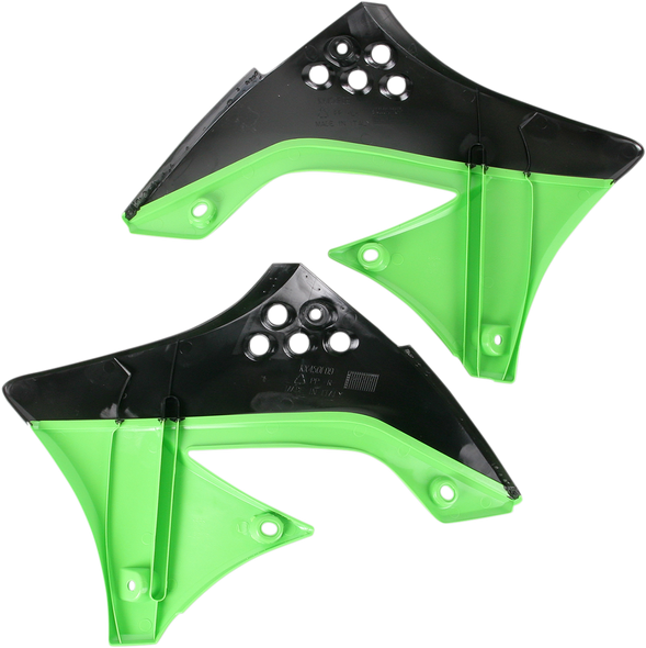 Acerbis Radiator Shrouds - Black/Green 2141711043