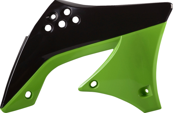 Polisport Radiator Cover - '09/ '11 Oem Black/Green - Kx 450F 8412900004
