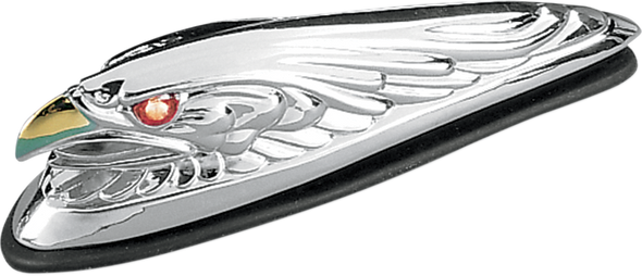 Drag Specialties Eagle Head With Lights - Red Eyes - Small - Chrome