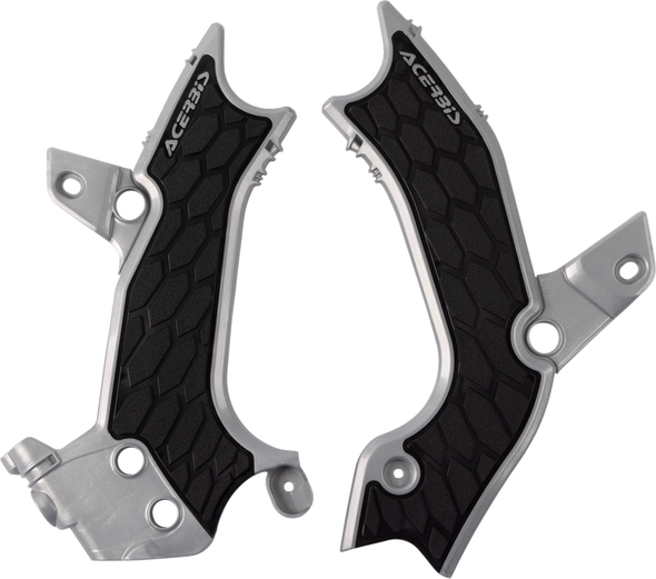 Acerbis X-Grip Frame Guards - Silver/Black - Kx 450 2983671015