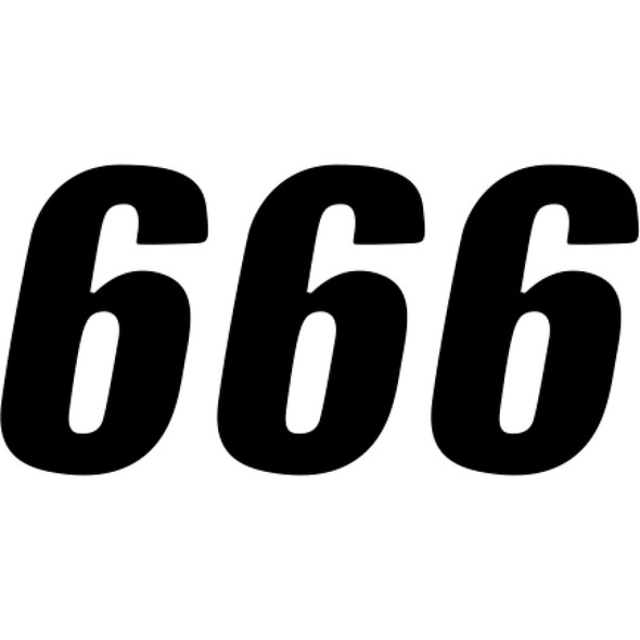 D'Cor Visuals Sx Plate Number - #6 - Black - 4" 45-24-6