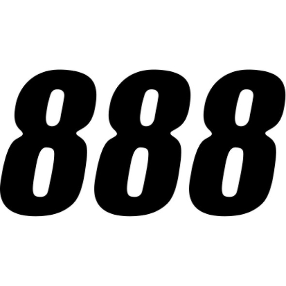 D'Cor Visuals Sx Plate Number - #8 - Black - 4" 45-24-8