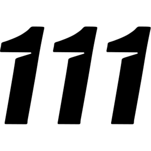 D'Cor Visuals Slash Number Plate - #1 - Black - 4" 45-27-1
