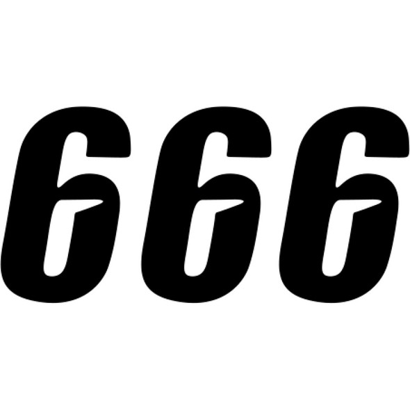 D'Cor Visuals Slash Number Plate - #6 - Black - 4" 45-27-6