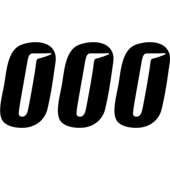 D'Cor Visuals Slash Number Plate - #0 - Black - 7" 45-31-0
