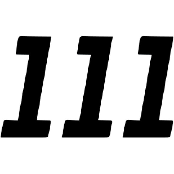 D'Cor Visuals Race Number Plate - #1 - Black - 6" 45-35-1