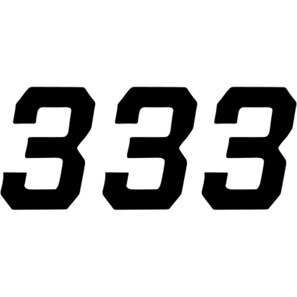 D'Cor Visuals Race Number Plate - #3 - Black - 6" 45-35-3