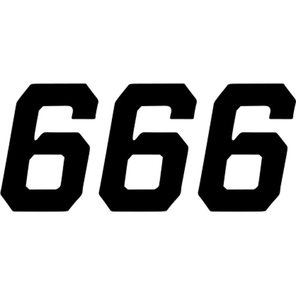 D'Cor Visuals Race Number Plate - #6 - Black - 6" 45-35-6