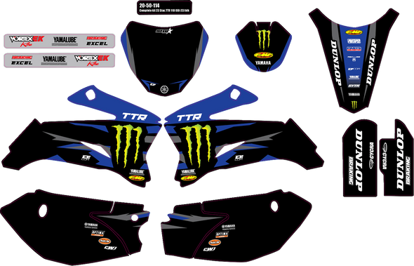 D'Cor Visuals Graphic Kit - Monster Energy - Star 20-50-114
