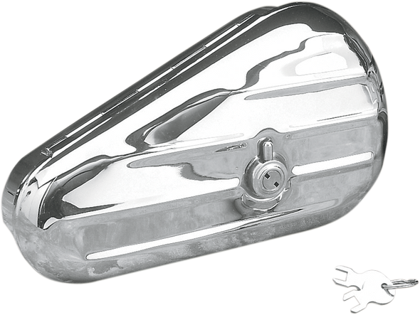 Drag Specialties Right Teardrop Toolbox - Chrome
