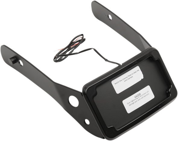 Cycle Visions Lp Plate Frame & Mount With Tag Light - Fxdwg - Black Cv4661B