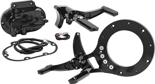 Hawg Halters Mid Control Conversion Kit - Black - Knurled Pegs - Flh/Flt Mck-Fh16As-Fk
