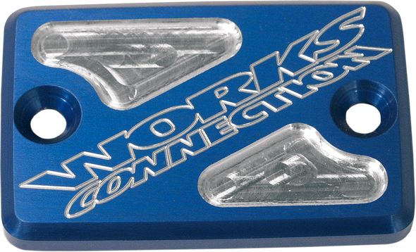 Works Connection Reservoir Cover - Brake - Blue 21-200