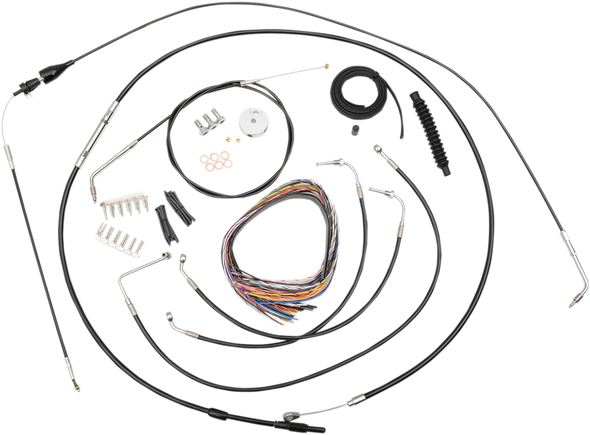 La Choppers Handlebar Cable/Brake Line Kit - Complete - 15" - 17" Handlebars - Black Vinyl La-8006Kt2A-16B