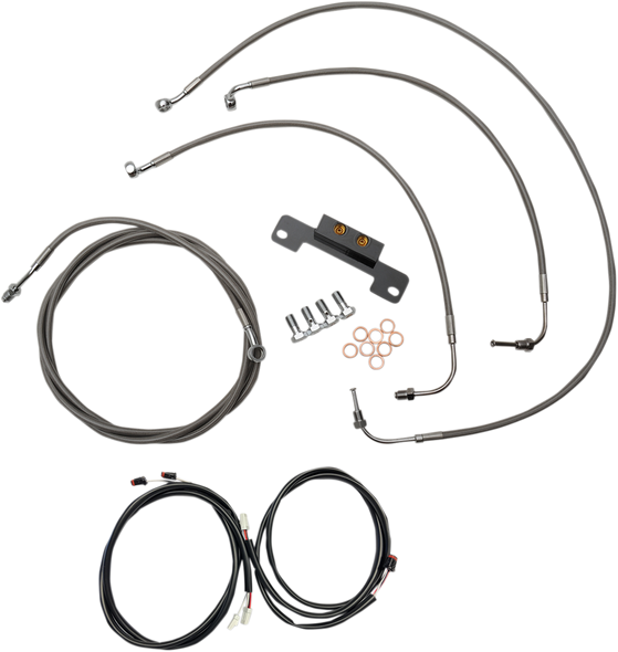 La Choppers Cable Kit - 15" - 17" Handlebars - Stainless La-8055Kt3-16