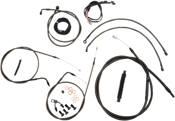 La Choppers Handlebar Cable/Brake Line Kit - Complete - 18" - 20" Handlebars - Midnight La-8123Kt2-19M