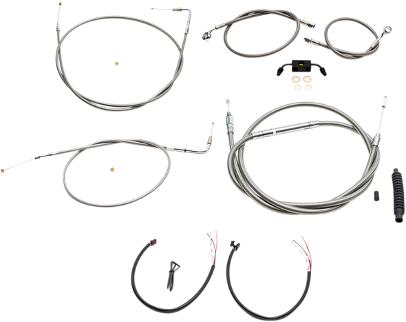 La Choppers Handlebar Cable/Brake Line Kit - Complete - 12" - 14" Handlebars - Stainless La-8211Kt2-13