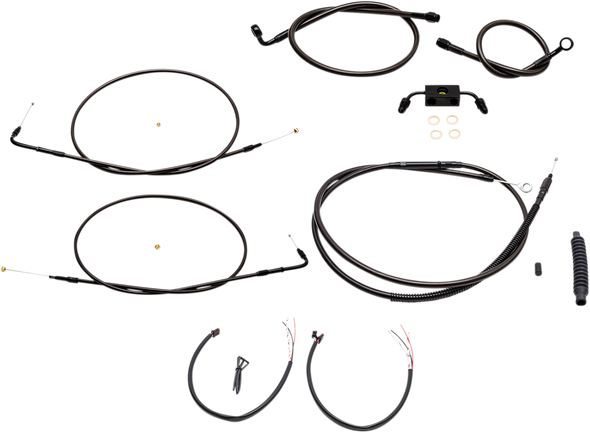 La Choppers Handlebar Cable/Brake Line Kit - Complete - Mini Handlebars - Midnight La-8321Kt2-08M