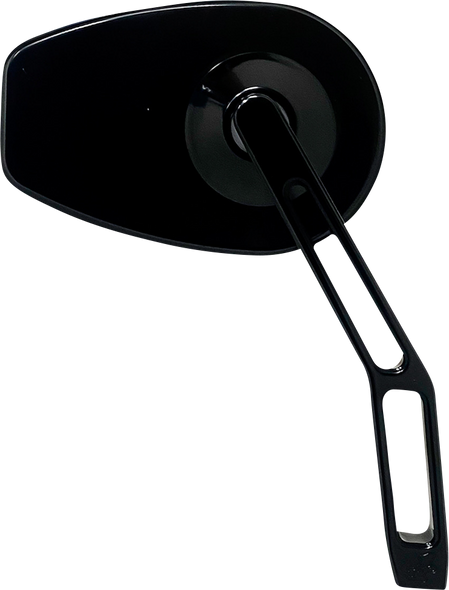 Pro-One Perf.Mfg. Mirror - Micro W/V2 Cut-Out Stem - Oval - Black - Right 102110B