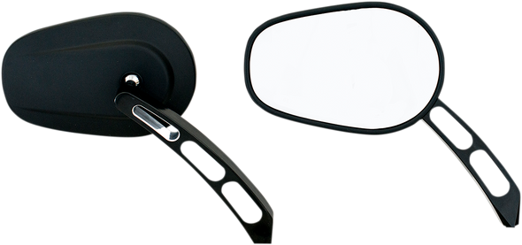 Rivco Products Mirror - Thru-Mount - Side View - Oval - Black Mv305