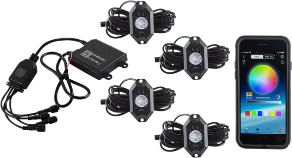 Moose Racing 4 Pod Rock Light Kit - Rbg 100-3375-Pu