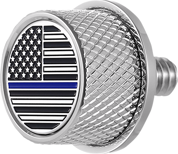 Figurati Designs Seat Mounting Knob - Stainless Steel - Blue Line American Flag Fd70-Seat Kn-Ss