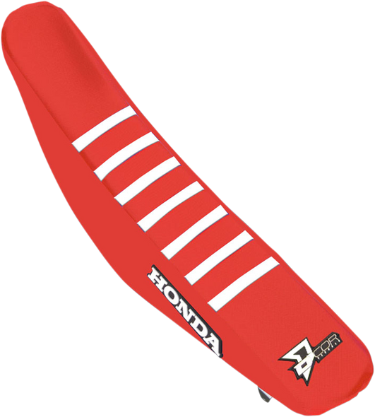 D'Cor Visuals Seat Cover - Red W/ White Ribs - Crf150R '07-'24 30-10-151