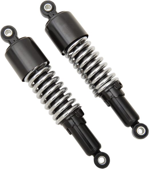 Emgo Custom Shorty Shocks With Shroud - Black Body/Chrome Spring Finish - Eye Lowering 17-05701
