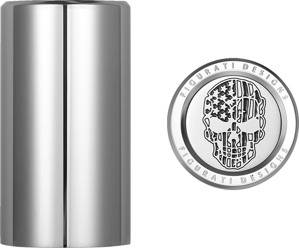 Figurati Designs Docking Hardware Covers - American Flag Skull - Contrast Cut - Stainless Steel Fd27-Dc-2545-Ss
