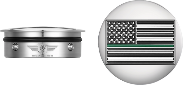 Figurati Designs Swing Arm Covers - Green Line American Flag - Custom - Reversed Fd72-Afgl-Ss