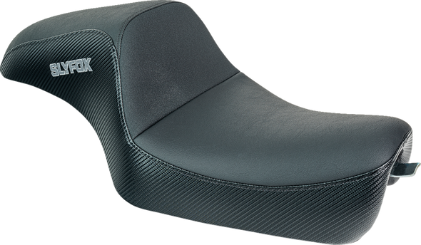 Drifter Seat - Gray Logo - Black Vinyl W/ Slipstop - Carbon Fiber - Xl '04-'22 4684B-Slyfox