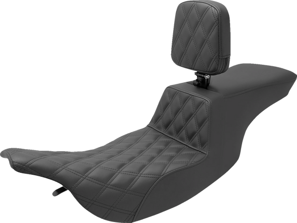 Saddlemen Tour Step-Up Seat - Rider Backrest - Front Lattice Stitch - Fl '97-'07 897-07-192Br
