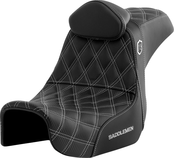 Pro Series Sdc Performance Seat - With Backrest - Silver Stitch - Dyna '06-'17 Sc80604Silrt