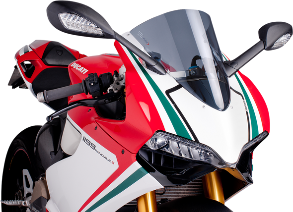 Puig Hi-Tech Parts Race Windscreen - 15-3/4" - Smoke - Panigale 5990H