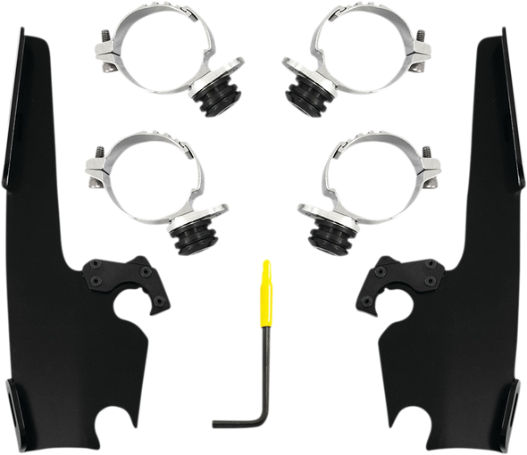 Memphis Shades Fats/Slim Windshield Trigger Lock Complete Mount Kit - Black - Xl Meb2054