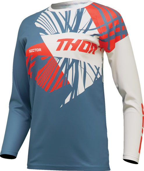 Thor Women'S Sector Split Jersey - Blue Steel/Vintage White - Small