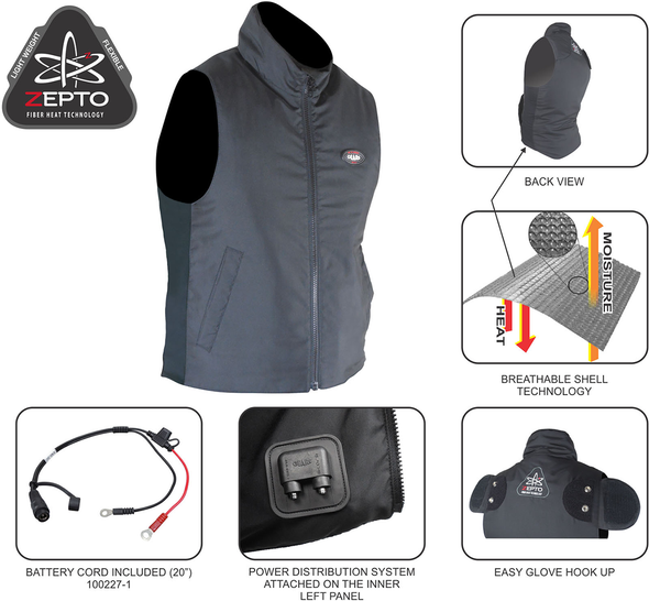 Gears Canada Gen X-4 Heated Vest Liner - Black - Xs 100312-1-Xs