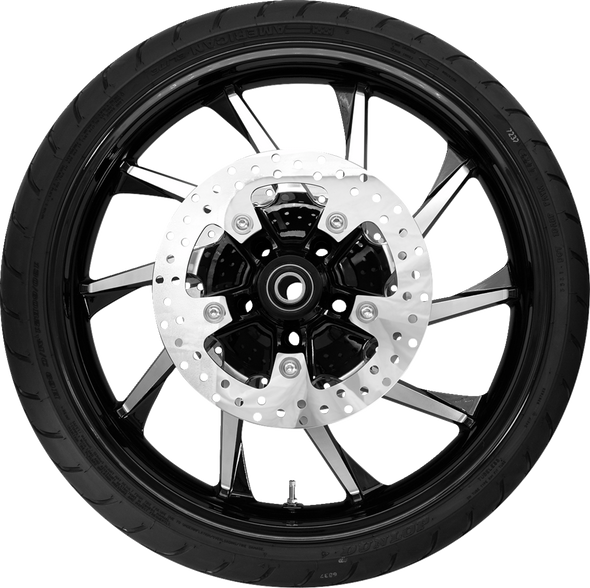 Hurricane Front Wheel - Black Cut (21") | Rotors (11.8") | Dunlop Tire (130/60B21) Pkg-Hur213Bc-Abst