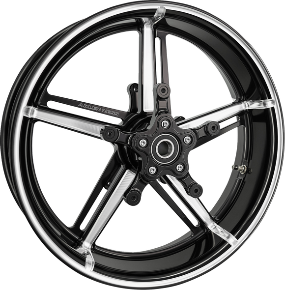 Arlen Ness Wheel With Hub/Adapter - Factory 24 - Front - Black/Contrast Cut - 21X5.5 91-655