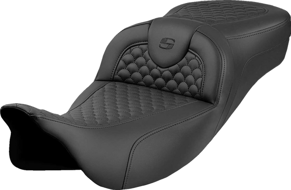 Saddlemen Roadsofa Extended Reach Seat - Dragon Scale Stitch - Black Stitch - W/O Backrest - Flh/Flt '08-'24 808-07B-20900