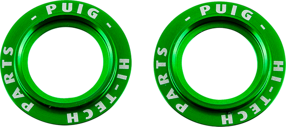 Puig Hi-Tech Parts Axle Slider Rings Univ Green 20271V