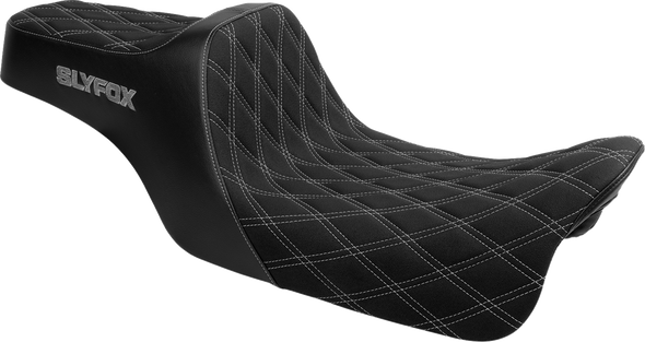 Slyfox Seat Highnoon 2Up Black Logo Dd Slip Stop Flh/Flt 2008-23 4710D-Slyfox