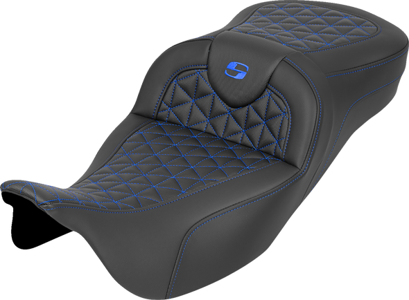 Saddlemen Seat Roadsofa Tri Gripper Ext Rch Blue Stitch 808-07B-21101