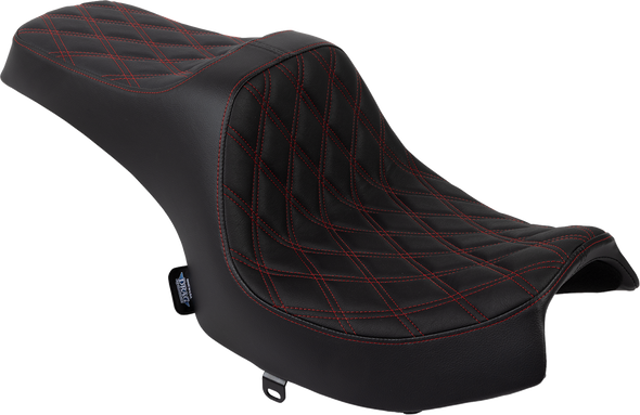 Drag Specialties Seats Seat Predator 3 Fwp 2Up Red Dd Sttch Vinyl Challenger 20-25