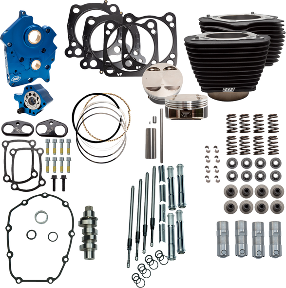 S&S Cycle Powerpack Oil Cool 4.25"Bore 4.5"Stroke M8 Blk No Highlight 310-1105C