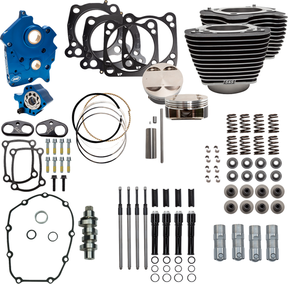 S&S Cycle Powerpak Oil Cool 4.25"Bore4.375"Stroke M8 Blk W/Hilight 310-1056C